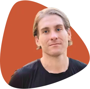 Chris Leiter, with long blond hair, wearing a black shirt.